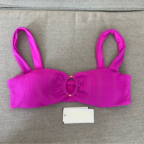 NWT L Space Willow Bikini Top Size Large Pink Swim - Picture 2 of 5